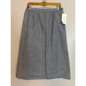 country sophisticates by pendleton Grey Plaid Silk Blend Lined Skirt Size 12‎